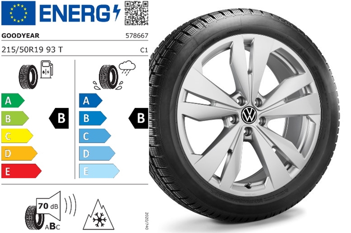 VW ID.3 19" Loen Vinterkomplethjul i sølv design