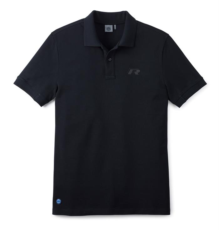 Herre Polo shirt i Medium, sort, "R" Collection (UDSOLGT)