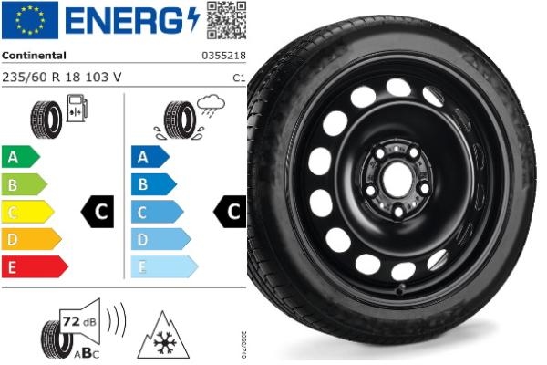 VW ID.4 18" Vinterkomplethjul på stålfælge til batteri (52 kWh/55 kWh)