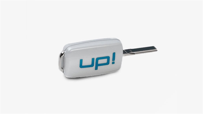Nøglecover "up!" med blå skift