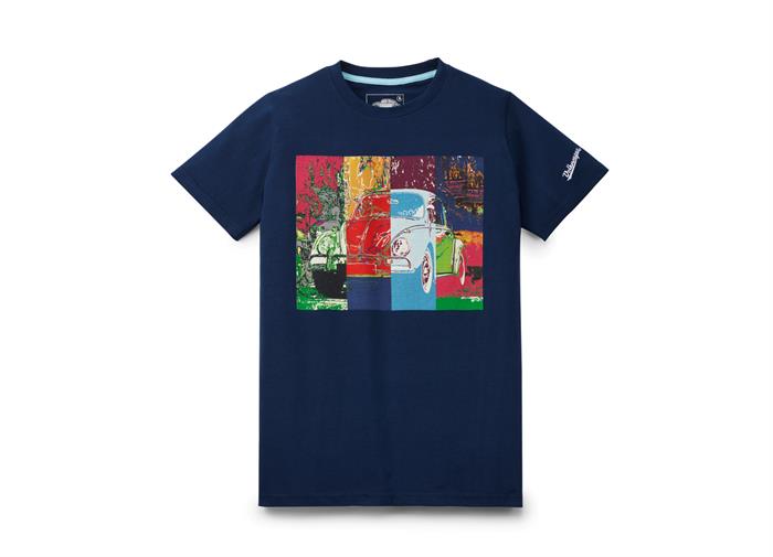 Herre T-shirt, large "Pop art" i mørkeblå fra Classic Collection (SKAL IKKE GENBESTILLES)